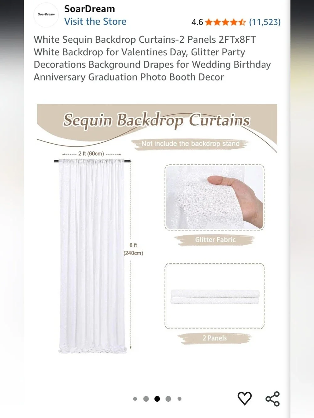 Sequin Window Curtains - Burgundy And White Sparkle (2 Pack)